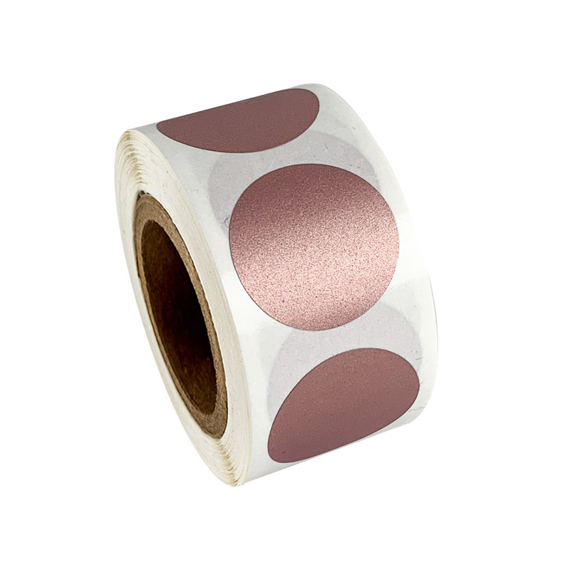 Label Printer Tape - Pegatinas redondas de oro rosa para
