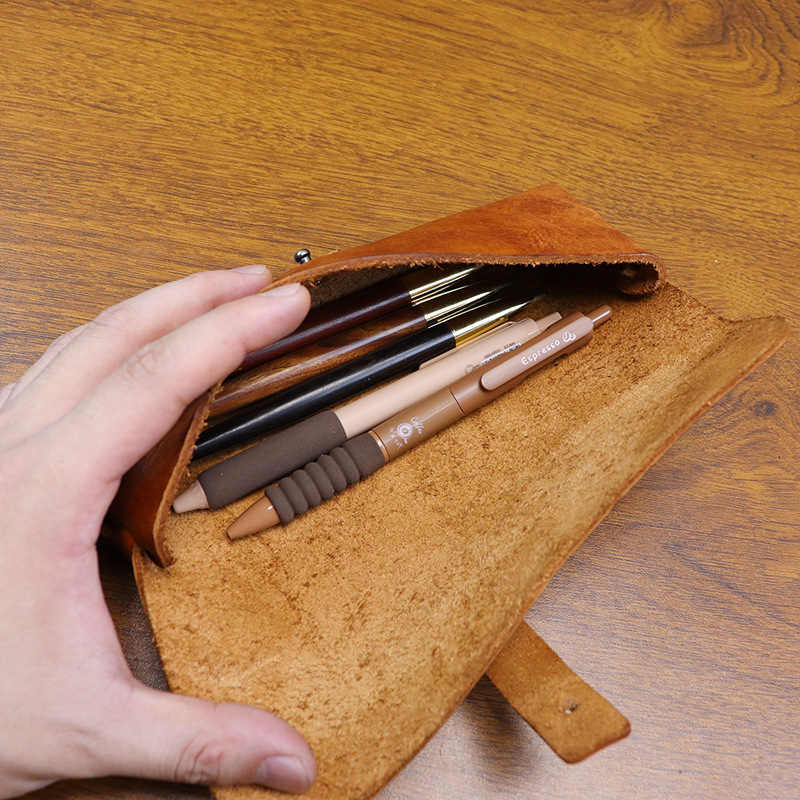 Tan Stationery & Office Supply - Estuche para lápices de cuero curtido