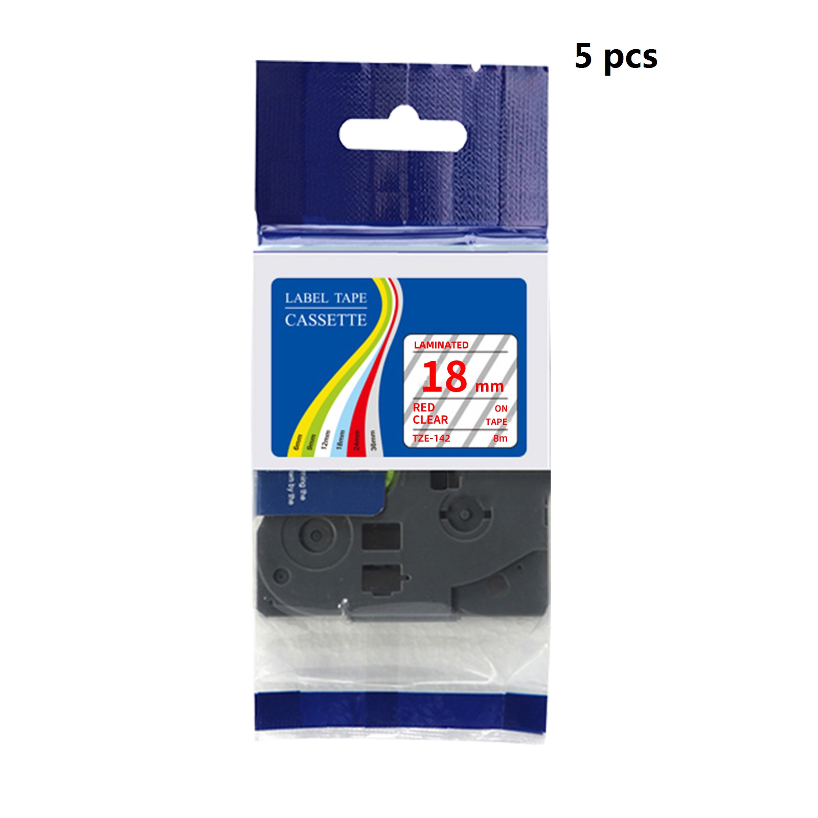 Label Printer Tape - 5 cintas de etiquetas laminadas compatibles