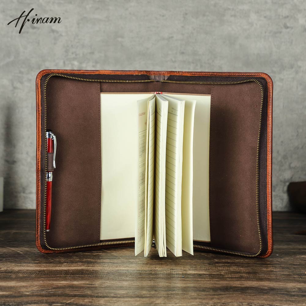 Journal Leather Hardcover - Bolso de mano Retro de cuero