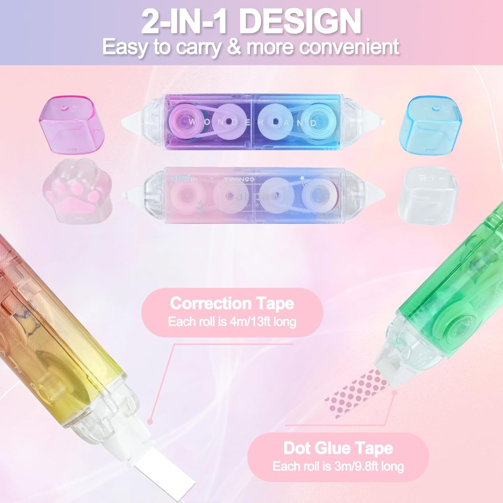 6 Cintas Correctoras, 2 en 1,  - Correction Tape Roller reseña y precio