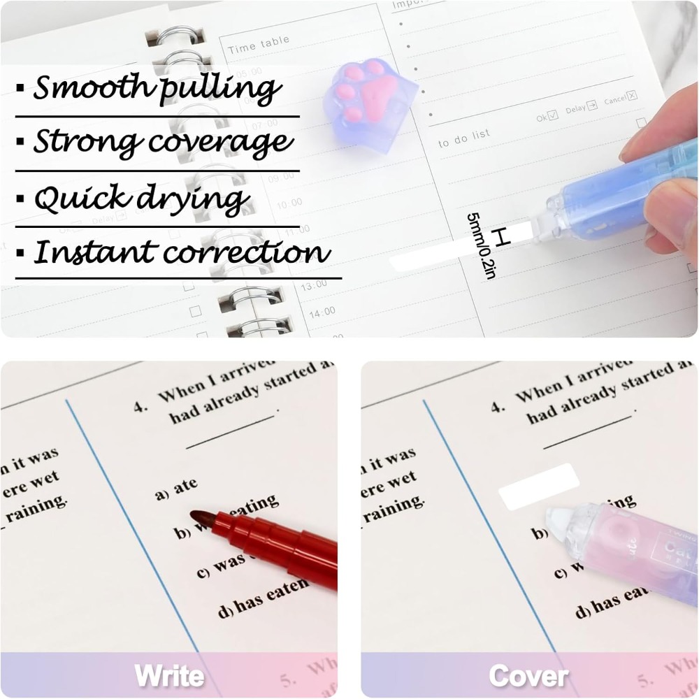6 Cintas Correctoras, 2 en 1,  - Correction Tape Roller reseña y precio