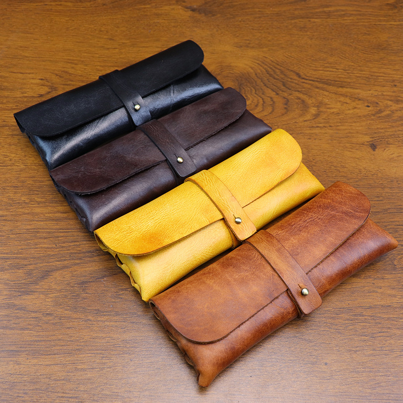 Estuche para lápices de cuero  - Tan Stationery & Office Supply reseña y precio