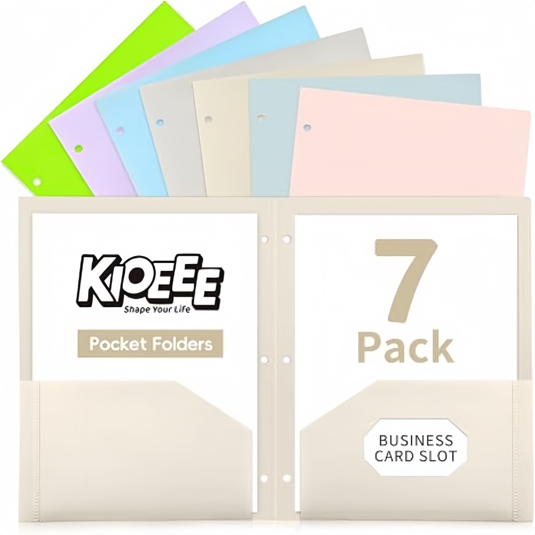Paquete de 7 carpetas de plást - Paper Punch 3 Hole reseña y precio